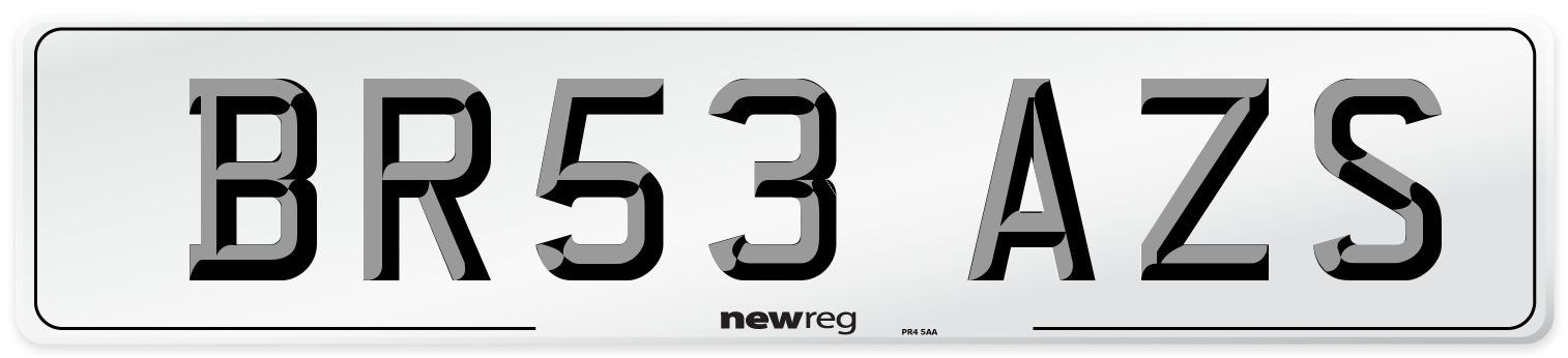 BR53 AZS Number Plate from New Reg